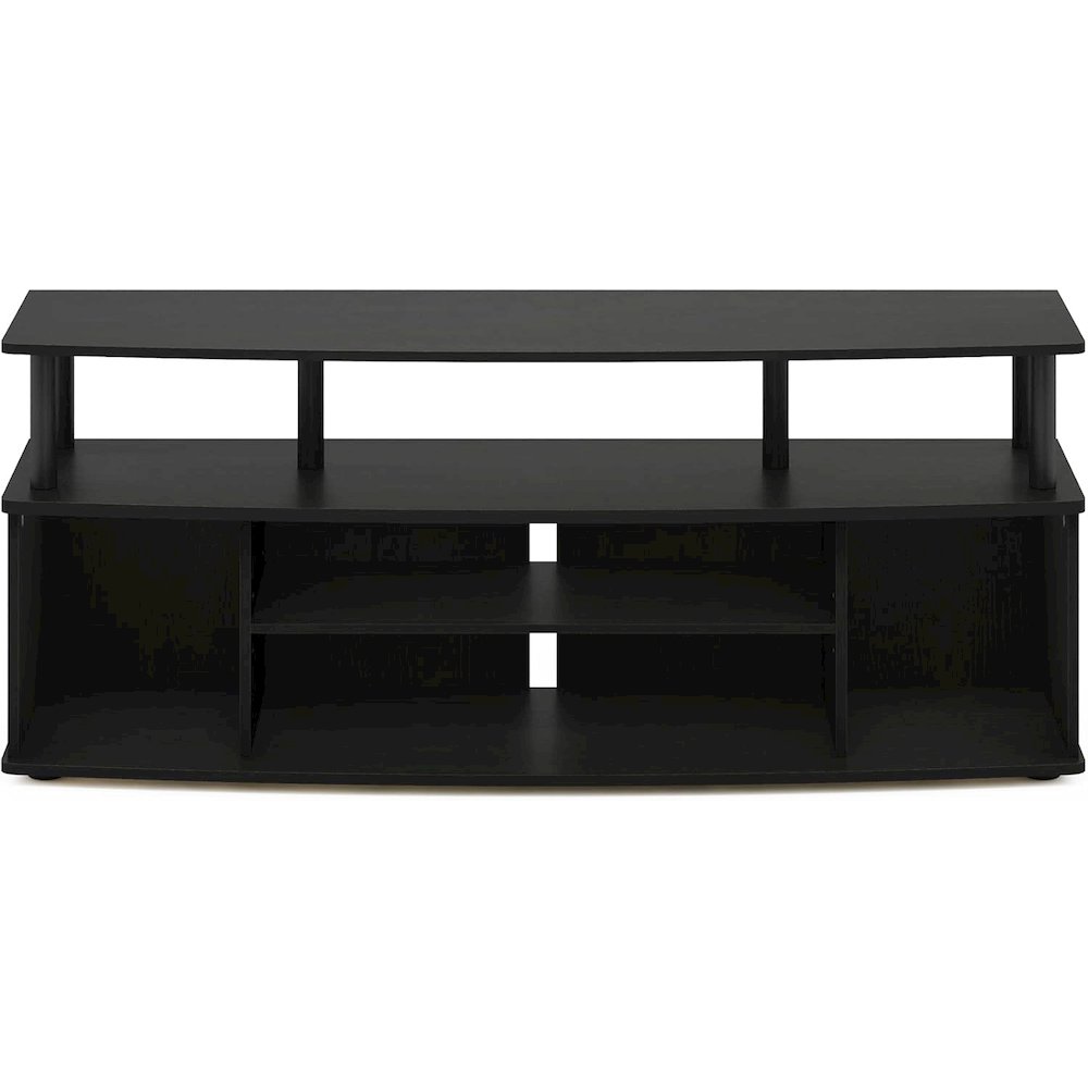 Black TV Stand with 3 Open Shelves, 2 Cabinets, for Up to 55 Inch TV. Picture 4