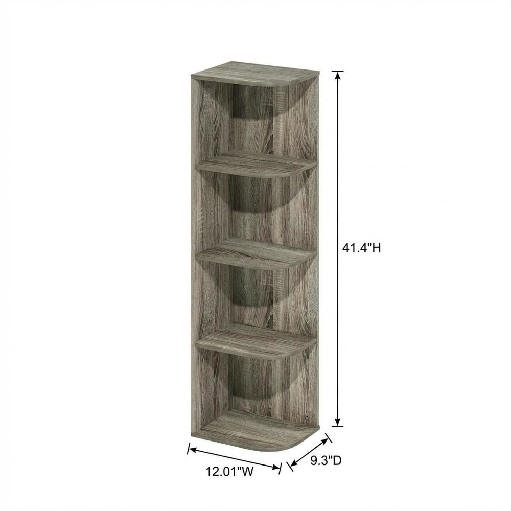 Corner Storage Bookcase with French Oak Finish for Living Spaces. Picture 7