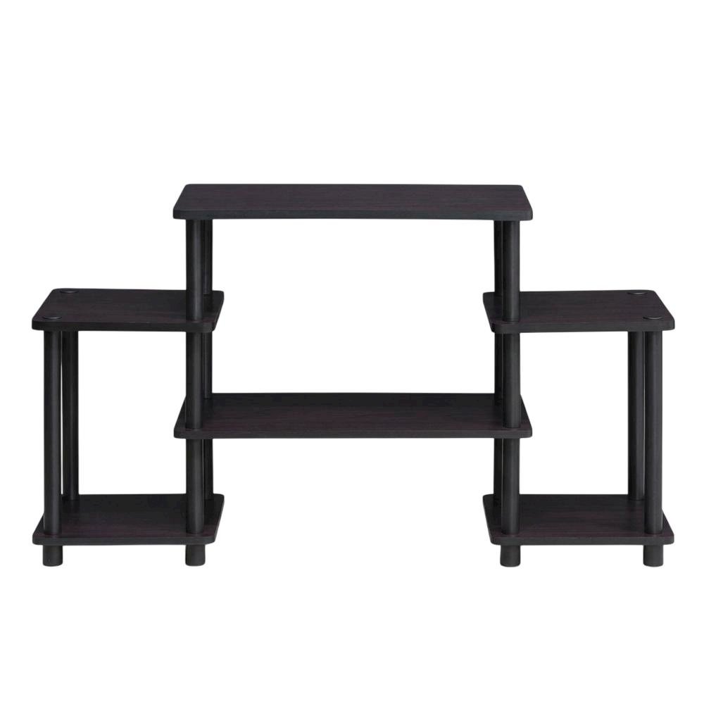 Dark Walnut Furinno No Tools Entertainment Center with Spacious Storage. Picture 4