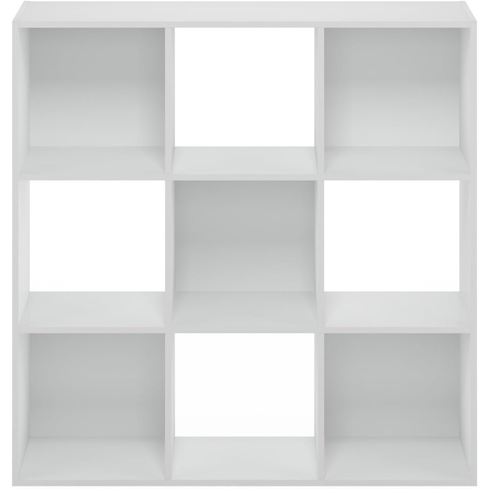 White Engineered Wood 9 Cube Storage Organizer with Modern Storage Cubes. Picture 4