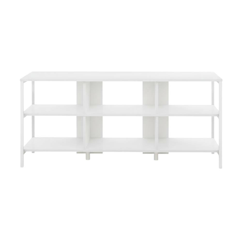 Modern TV stand, up to 60-inch TVs, metal, wood construction, clean white finish. Picture 4