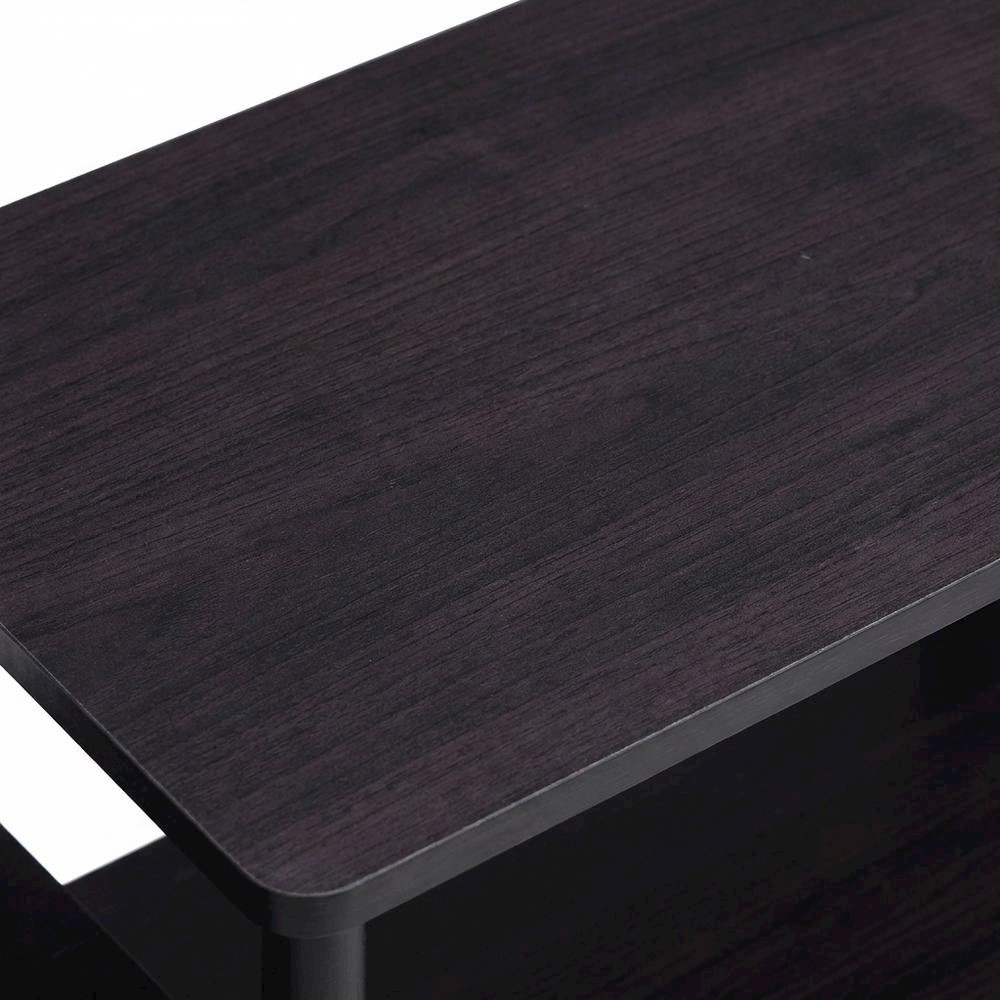 Dark Walnut Furinno No Tools Entertainment Center with Spacious Storage. Picture 5