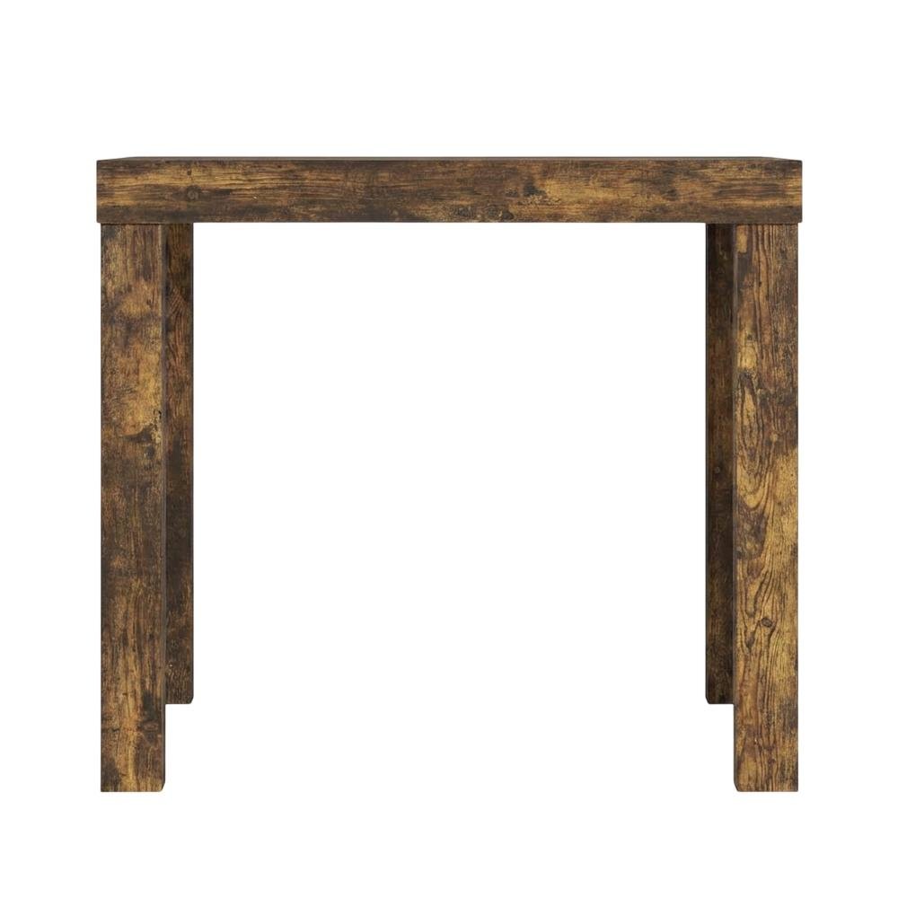Amber Pine Finish Square End Table with Modern Minimalist Design. Picture 4