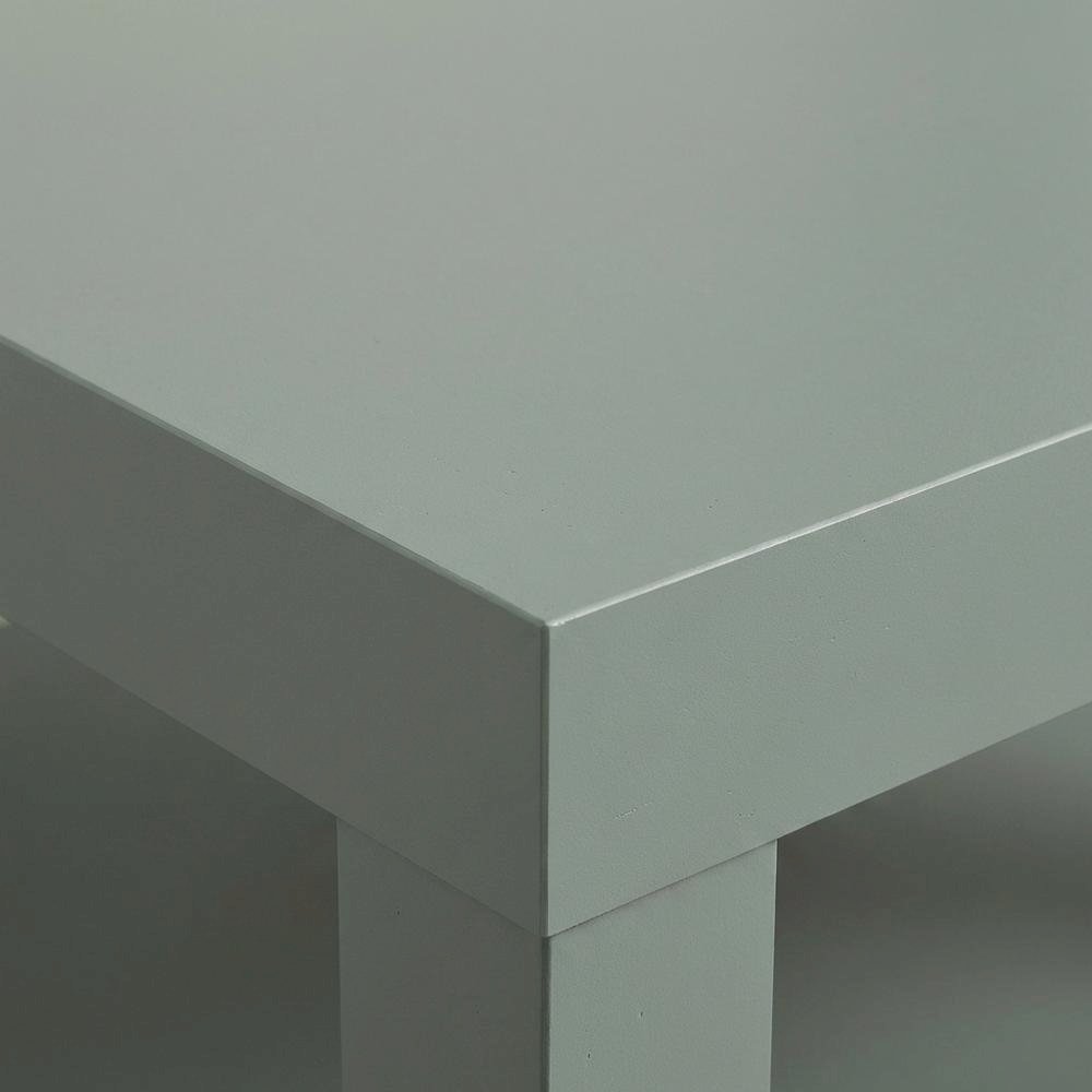 Sage Green Square End Table with Thick Top and Modern Design. Picture 5