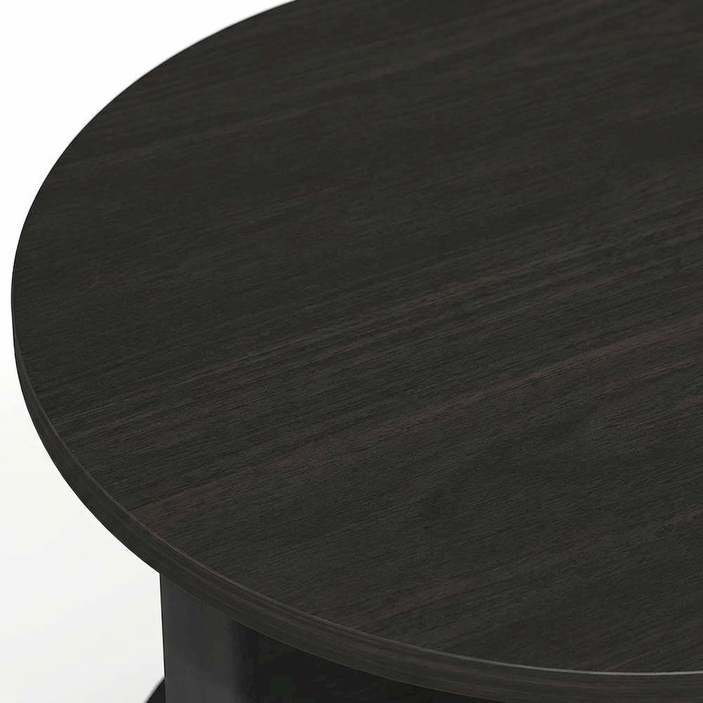 Espresso 3-Tier Oval Nightstand with Open Shelving Bedside Table. Picture 5