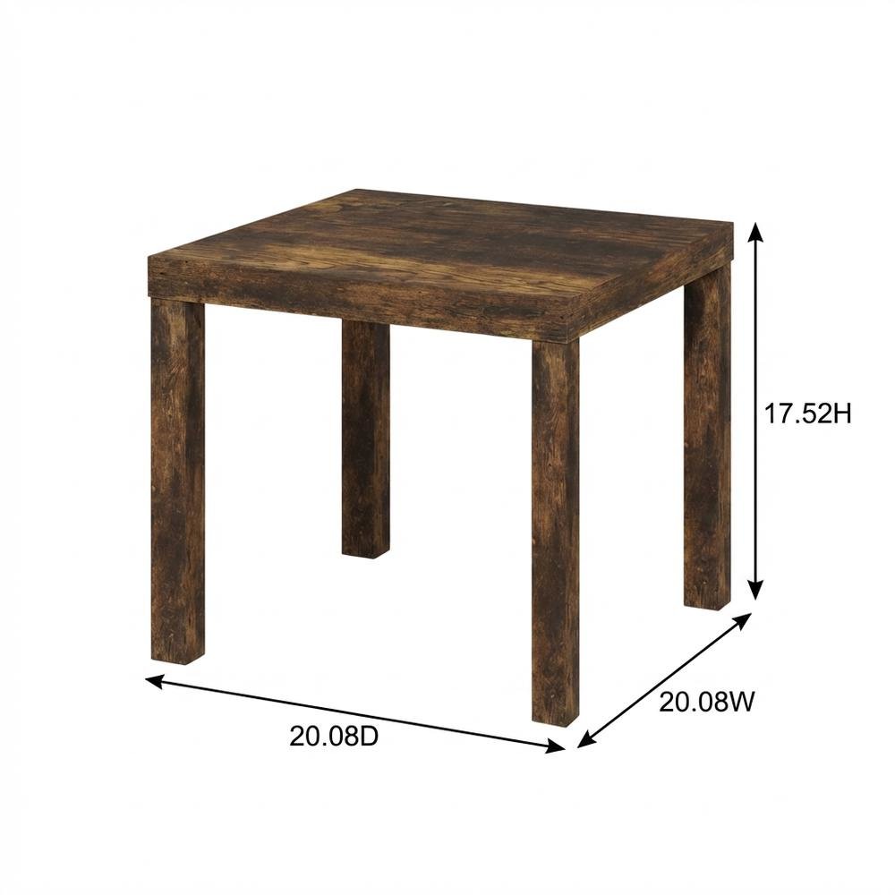 Square Side Table Set with Amber Pine Finish for Living Rooms. Picture 7