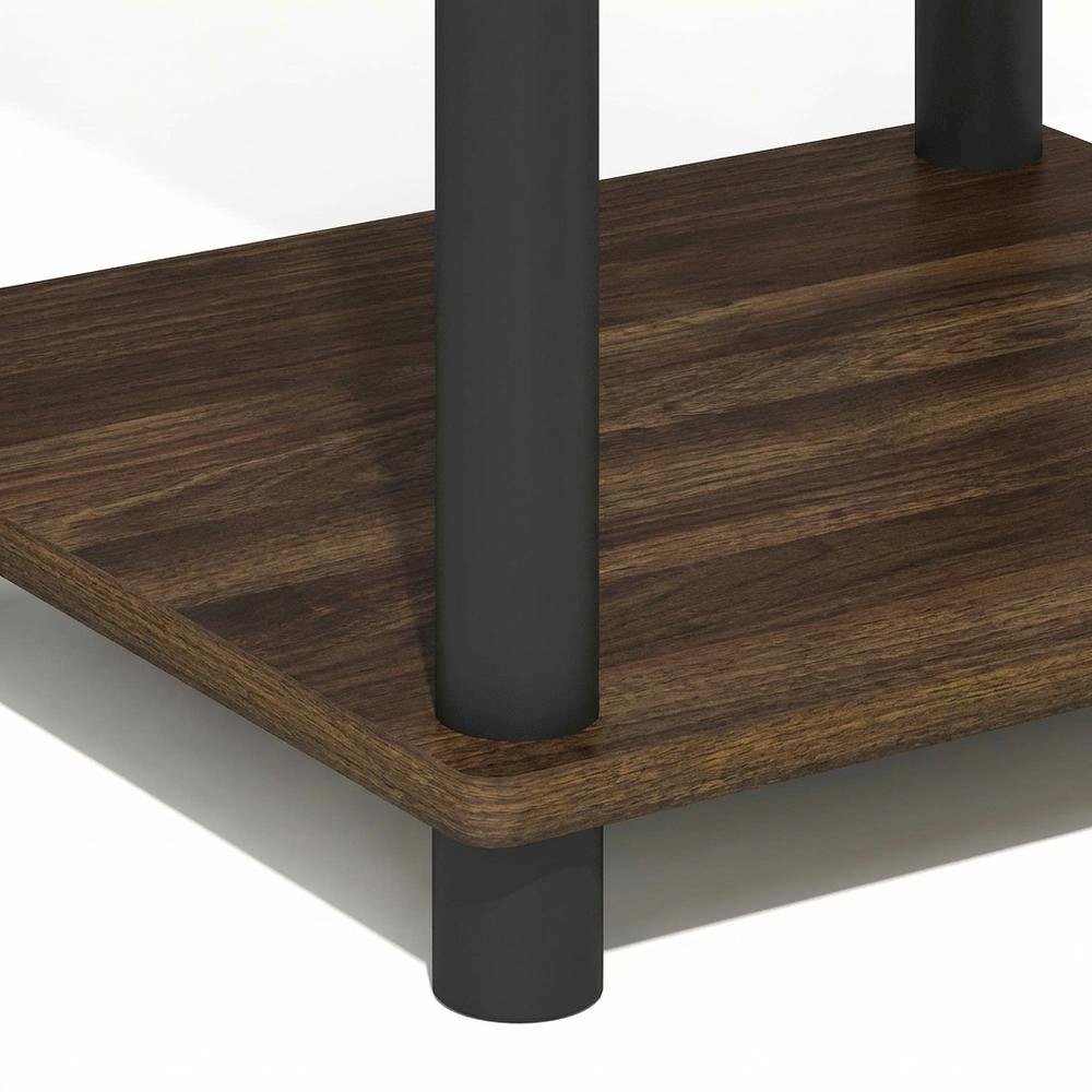 Brown Walnut 3-Tier Side & Night Stand with Modern Storage Design. Picture 6