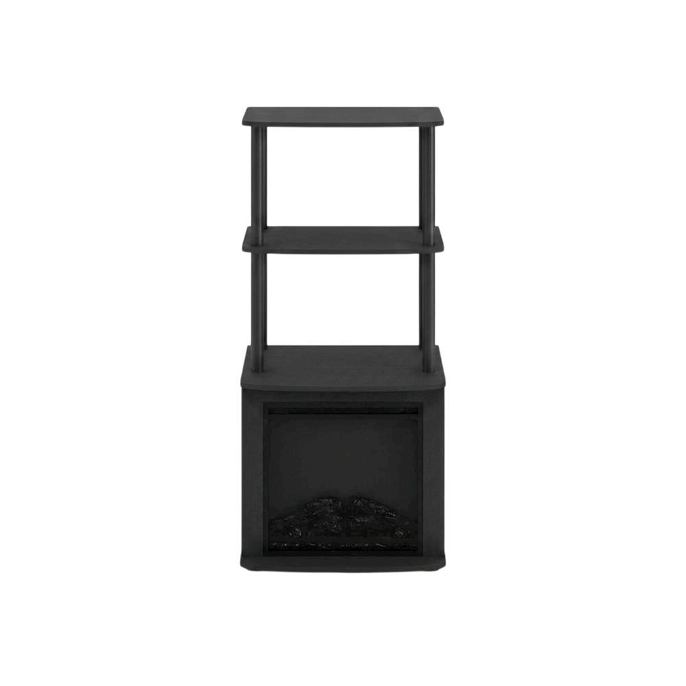 Black, Display Side Table, Open Shelf, Fireplace Ready. Picture 4