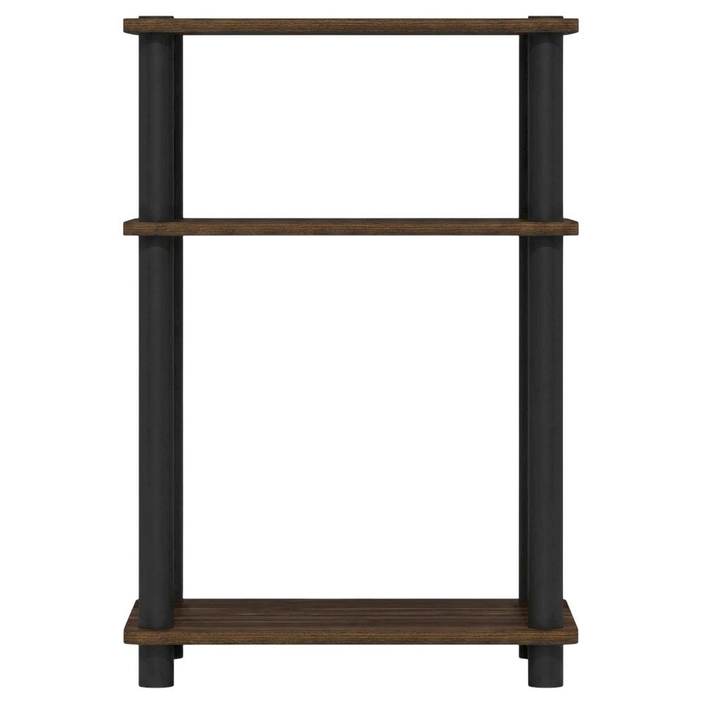 Brown Walnut 3-Tier Side & Night Stand with Modern Storage Design. Picture 4