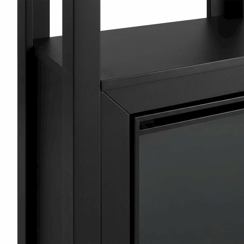 Black, Display Side Table, Open Shelf, Fireplace Ready. Picture 5