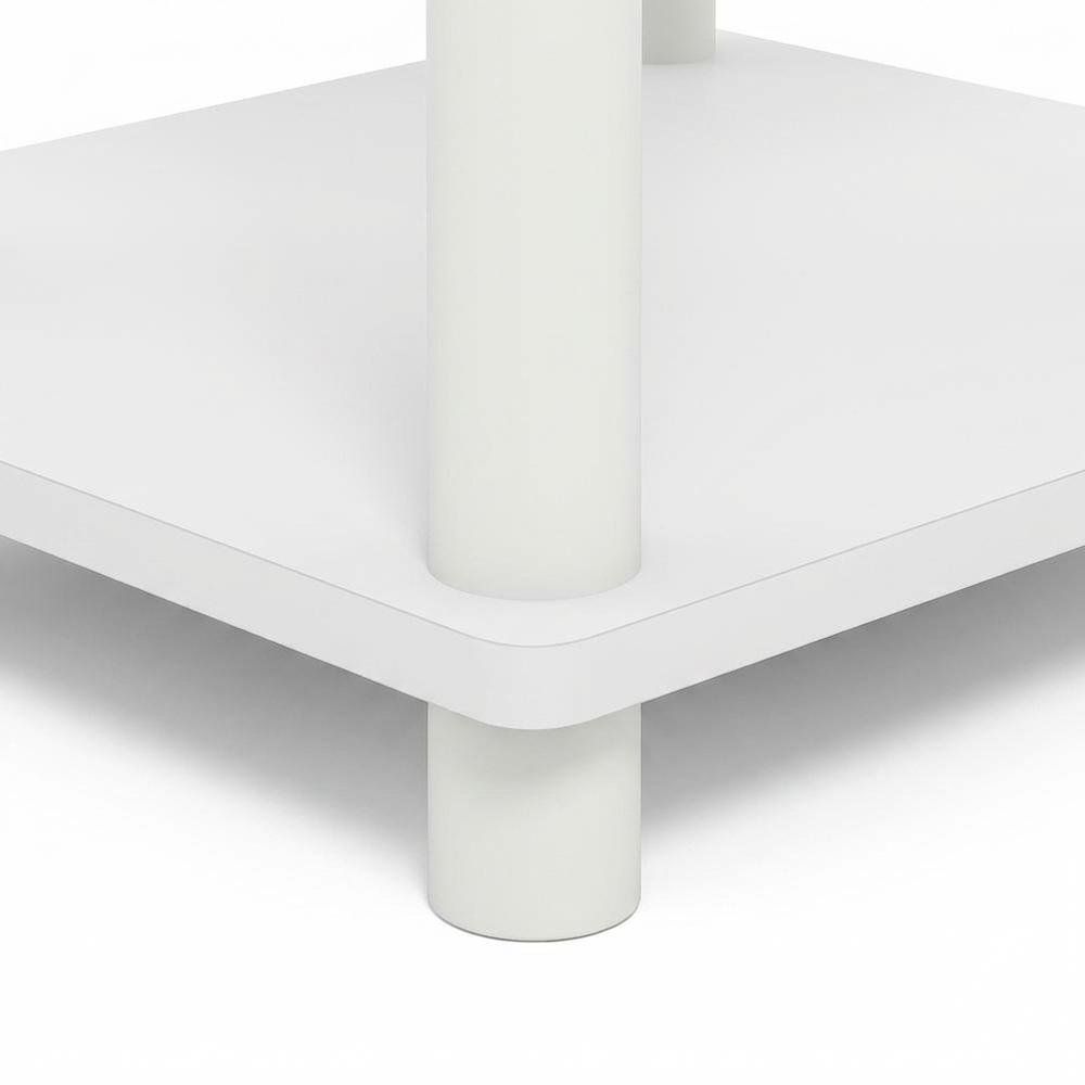 White 3-Tier Side Table with Modern End and Bedside Design. Picture 6