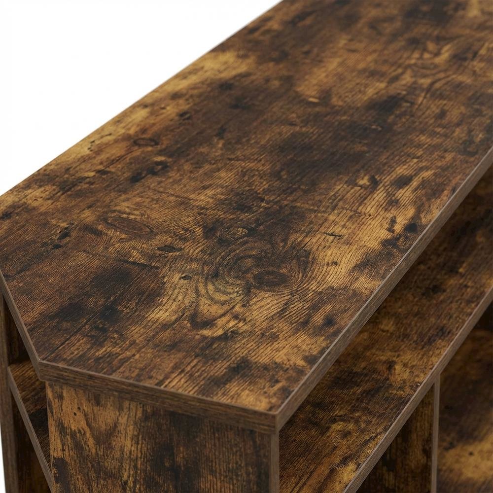 Gold Corner TV Stand for Up to 55-Inch Screens, Rubberwood & Walnut Veneers. Picture 5