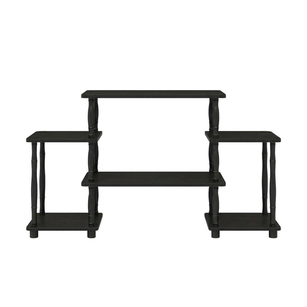 Espresso and Black Entertainment Center with Bamboo Tubes, Modern Design. Picture 4