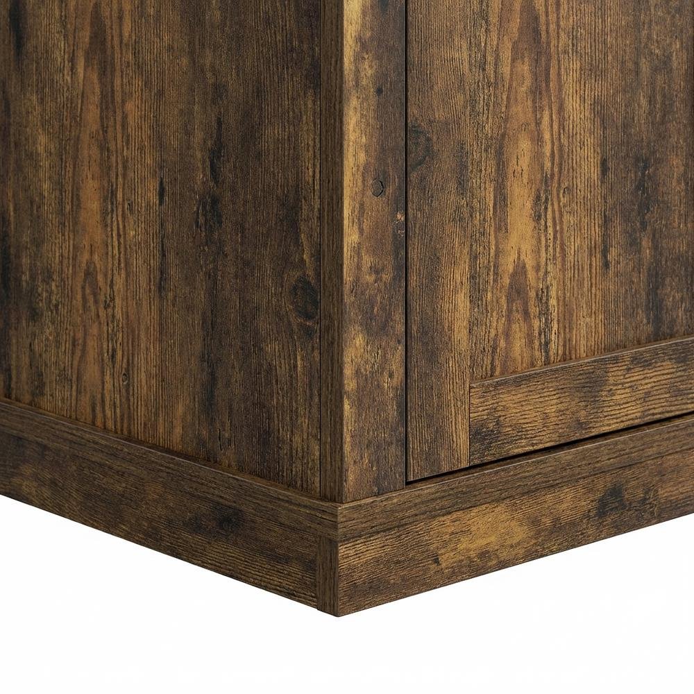 Wooden 3-Tier Entertainment Center for TV up to 55 Inch, USB Ports, Power Outlet. Picture 6