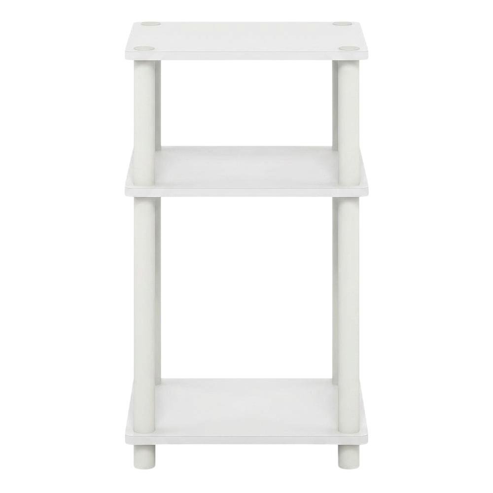 White 3-Tier Side Table with Modern End and Bedside Design. Picture 4