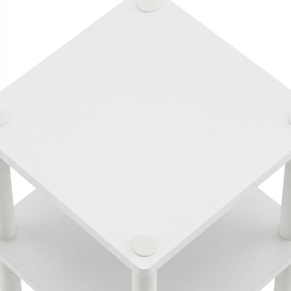 White 3-Tier End Table with Nightstand Design and Modern Storage. Picture 5