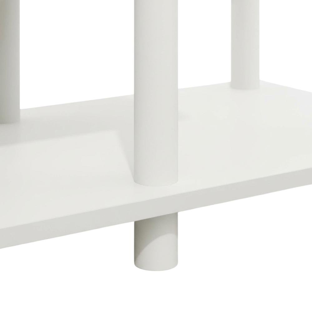 White 3-Tier TV Stand with Spacious Shelving and Durable Wood Finish. Picture 6