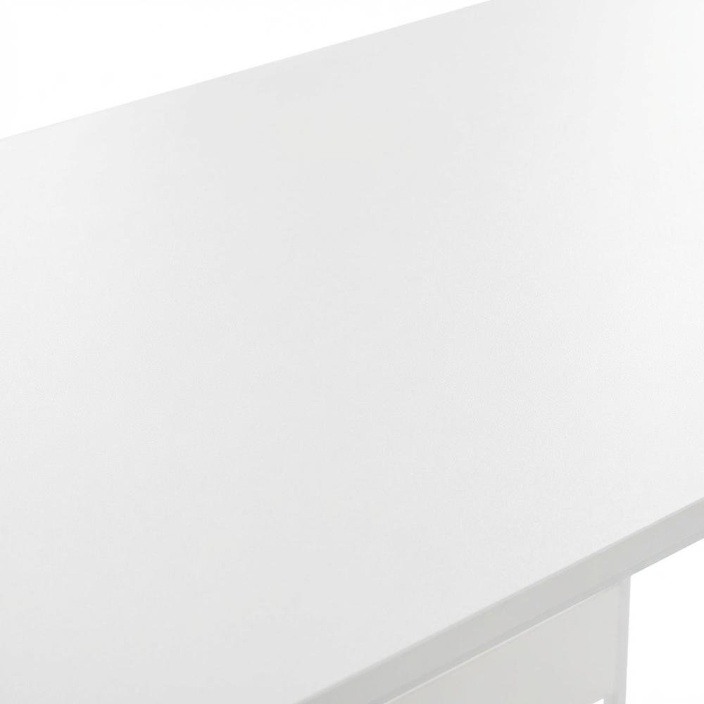White Study Desk With Solid Finish And Spacious Workspace. Picture 5