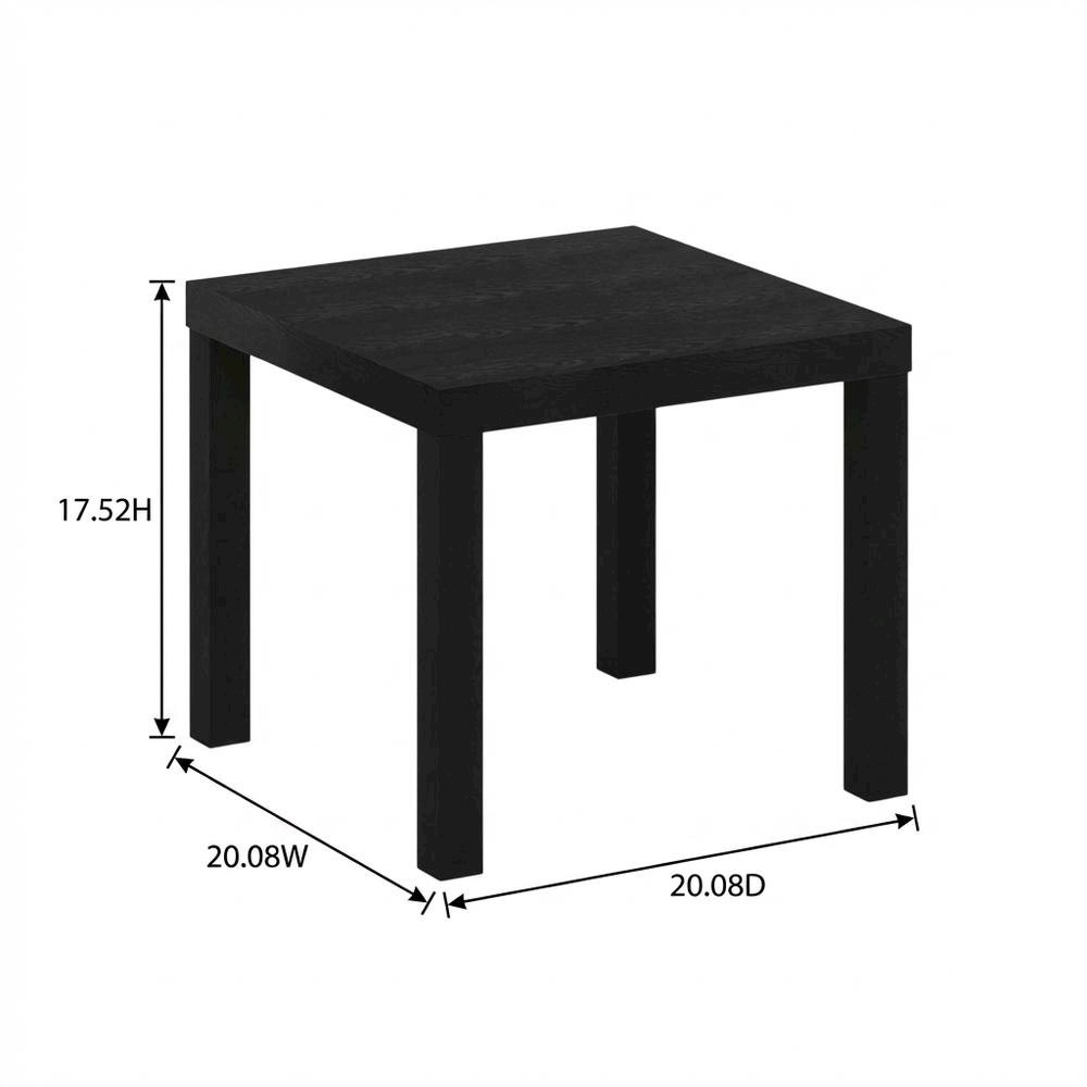 Black, Side Table, Quality Build, Durable Wood Frame. Picture 7