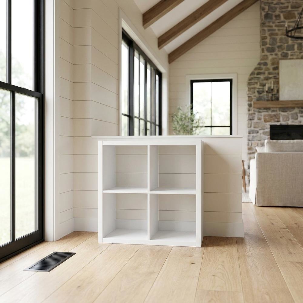 White 4-Cube Open Storage Organizer, Modular Shelving Unit. Picture 3
