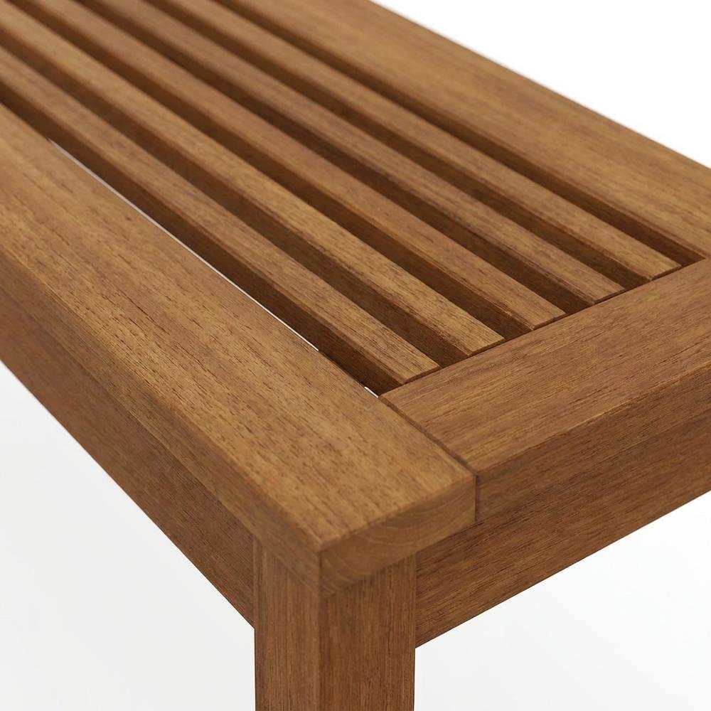 Natural Hardwood Bench, Teak Oil Finish, Backless Garden Seat. Picture 6