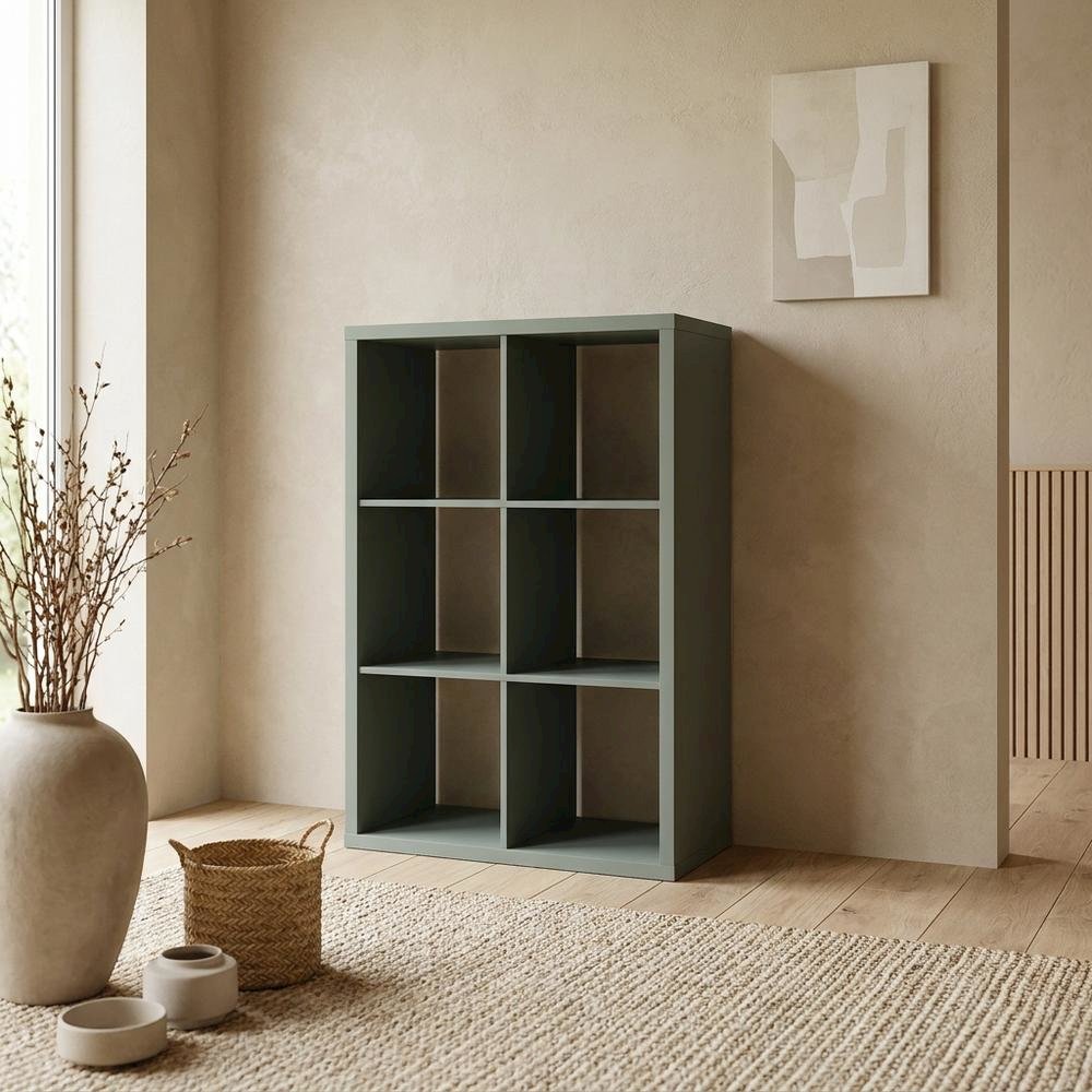 Green 6-Cube Open Shelf Closet Organizer Extra Thick Engineered Wood. Picture 3