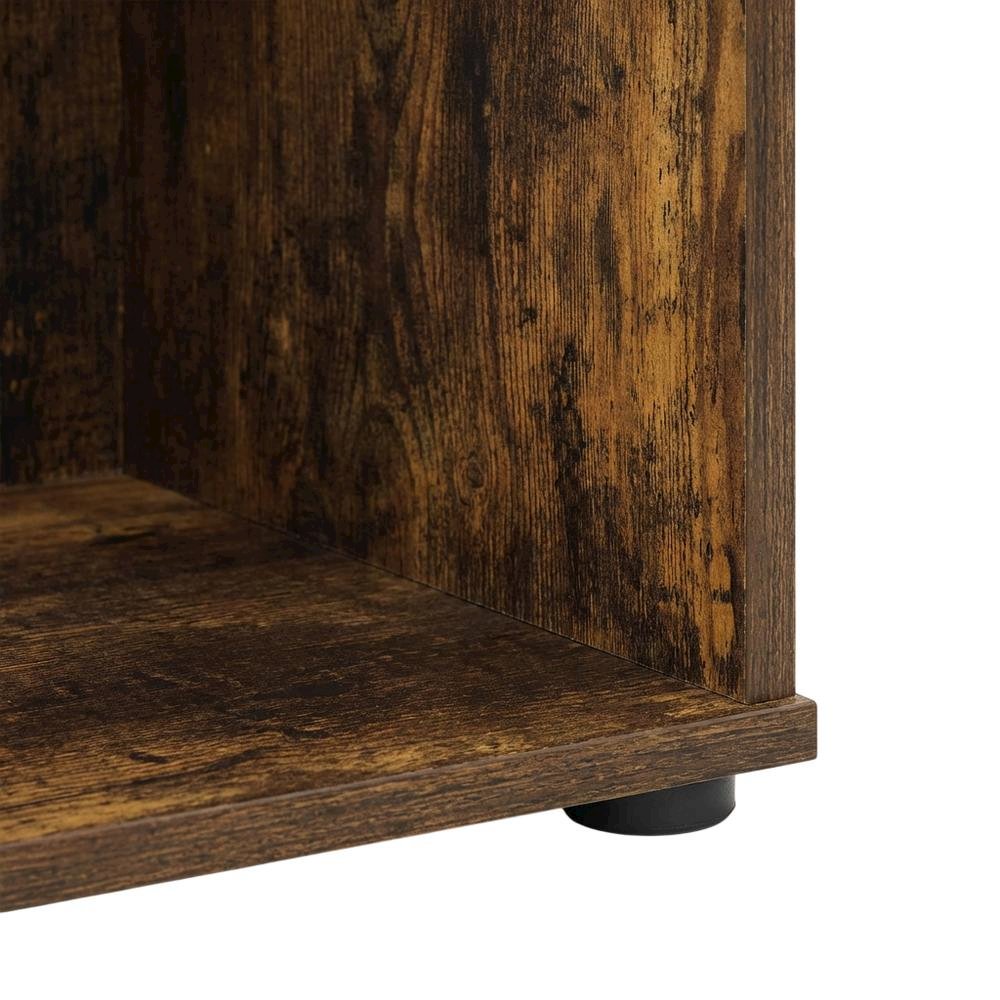 Gold Corner TV Stand for Up to 55-Inch Screens, Rubberwood & Walnut Veneers. Picture 6