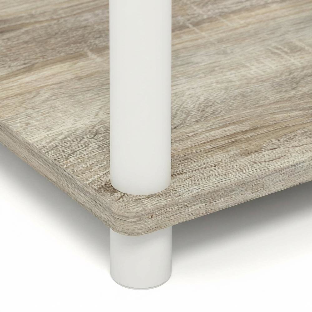 Light Oak 3-Tier End Table with Multi-Level Storage for Bedroom and Living Room. Picture 6