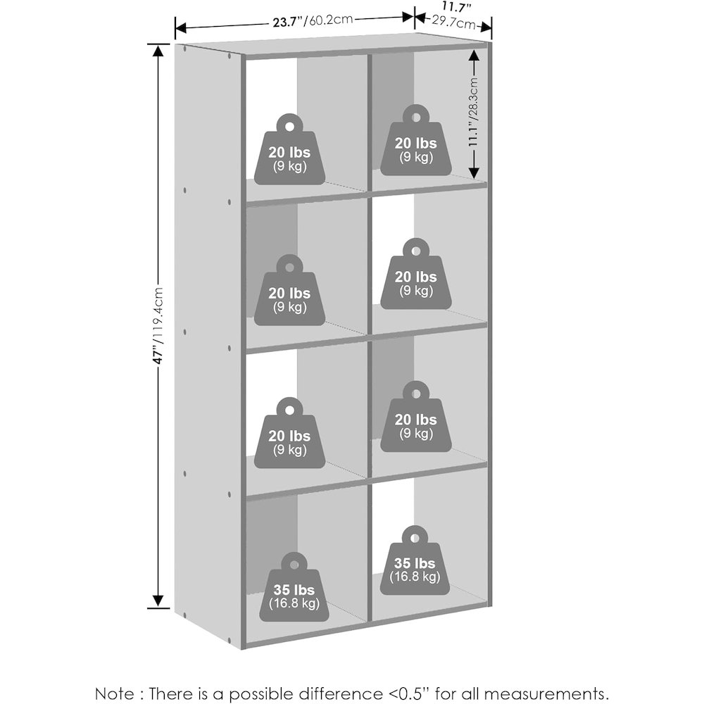 White Engineered Wood 8 Cube Storage Organizer with Open Back Shelves. Picture 7