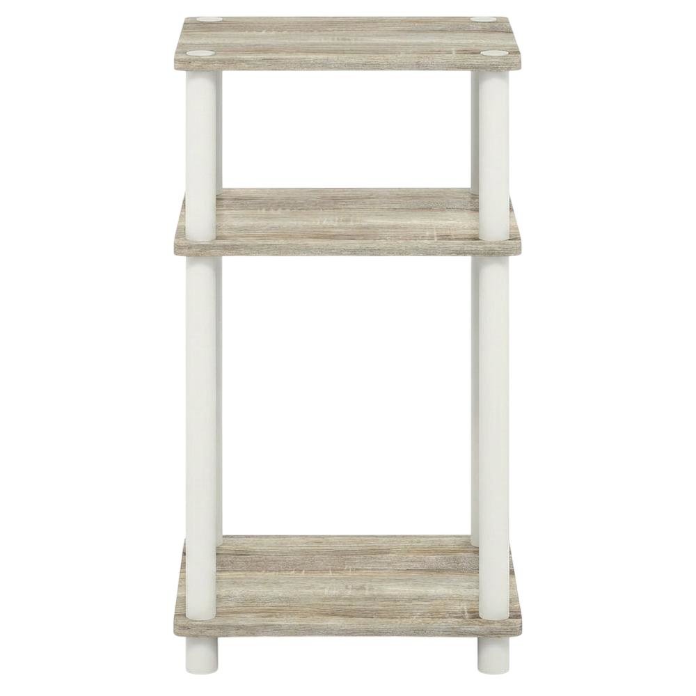 Light Oak 3-Tier End Table with Multi-Level Storage for Bedroom and Living Room. Picture 4