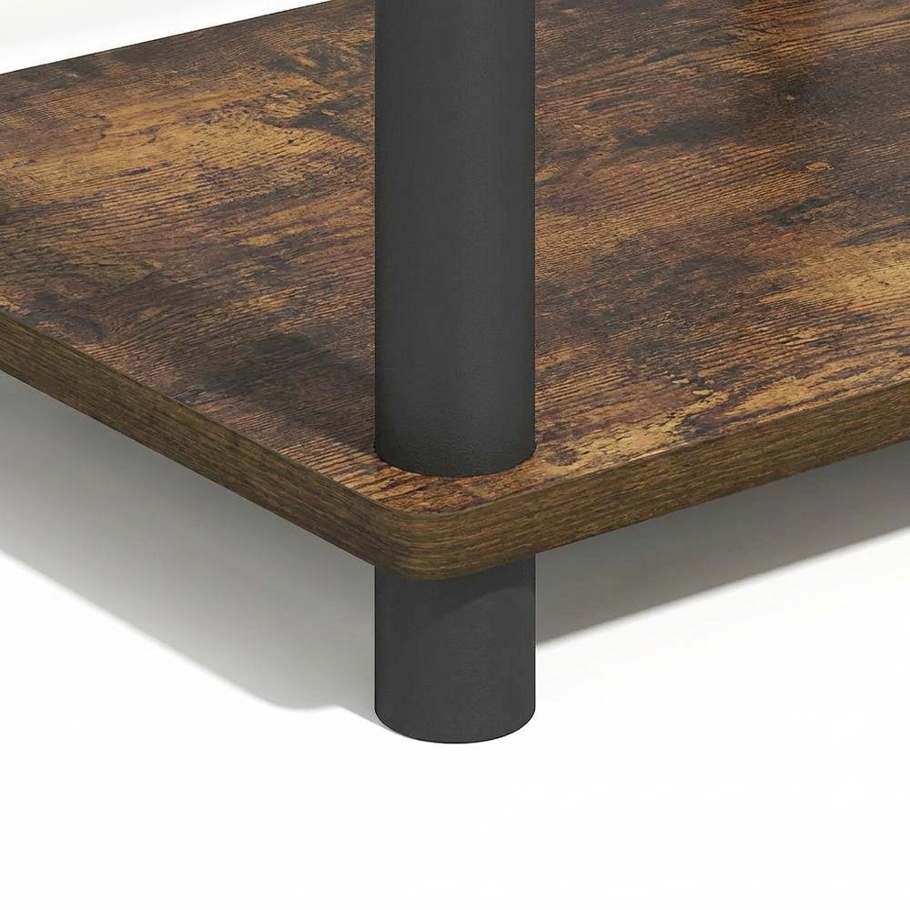 Amber Oak 3-Tier End Table with Multi-Level Storage and Modern Design. Picture 6