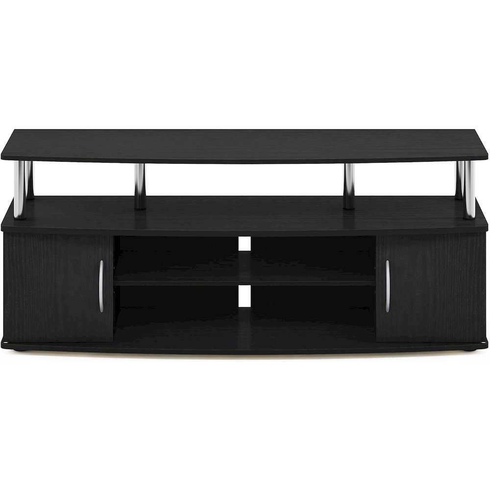 Modern Black 55 Inch TV Console with Shelves and Cabinets for Storage. Picture 5