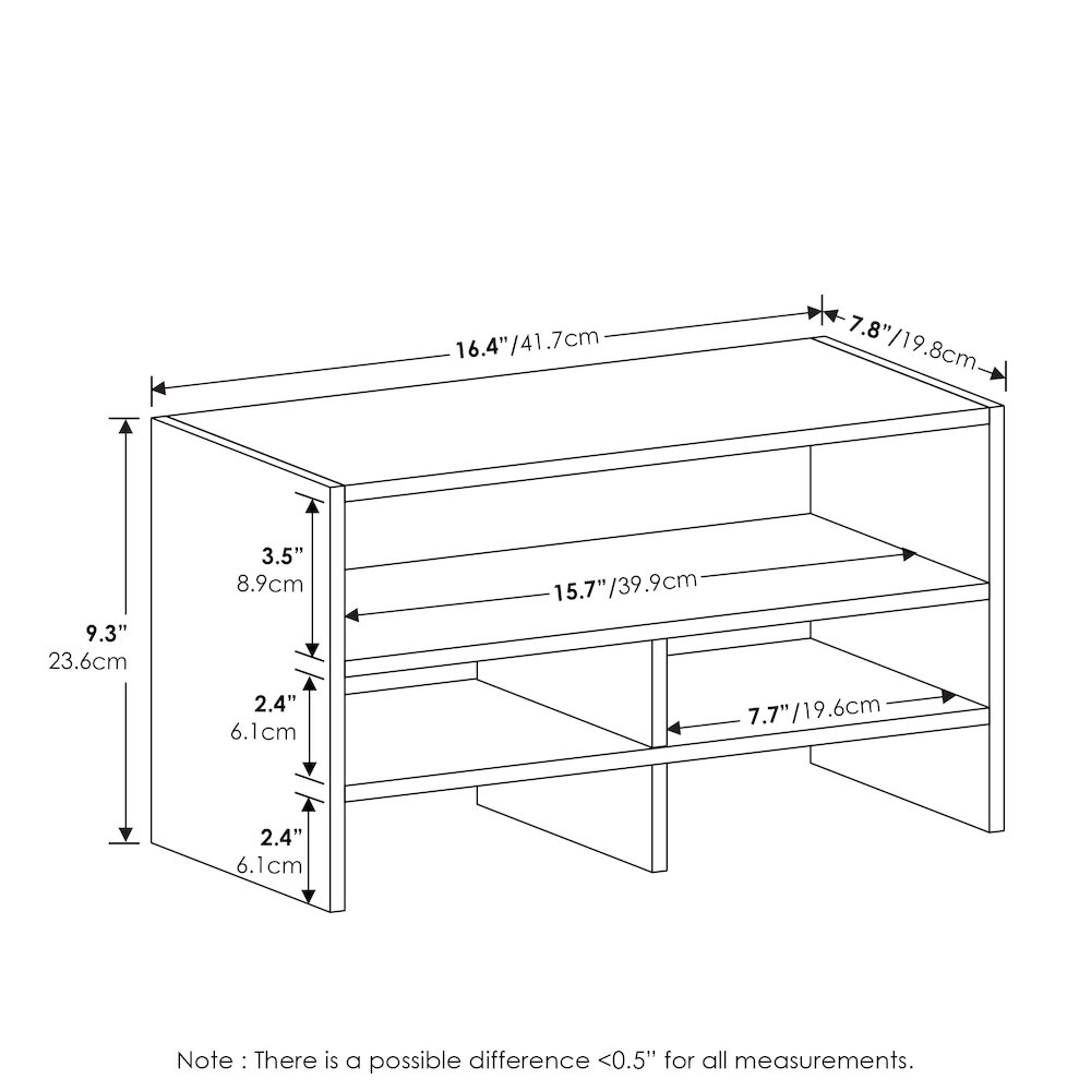 Furinno Hermite Desk Top Organizing Shelf Bookcase, White. Picture 3