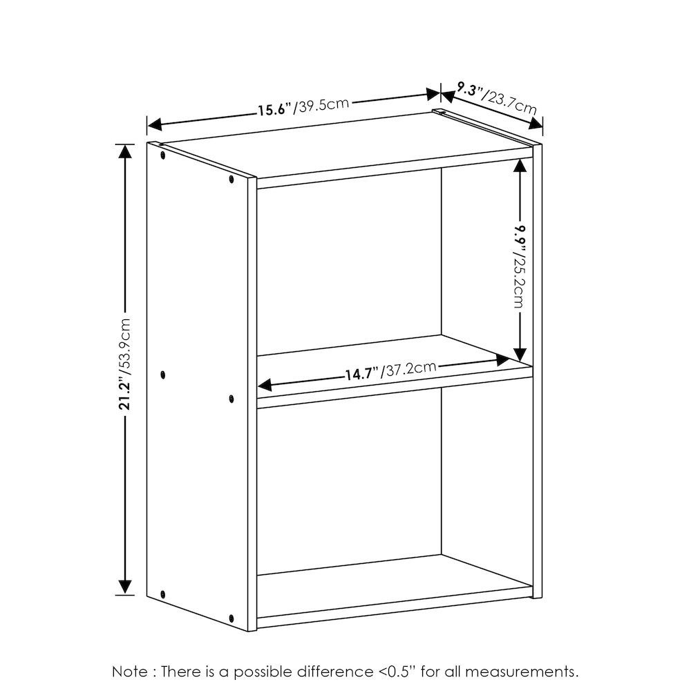 Furinno Luder 2-Tier Open Shelf Bookcase, Blackwood. Picture 3