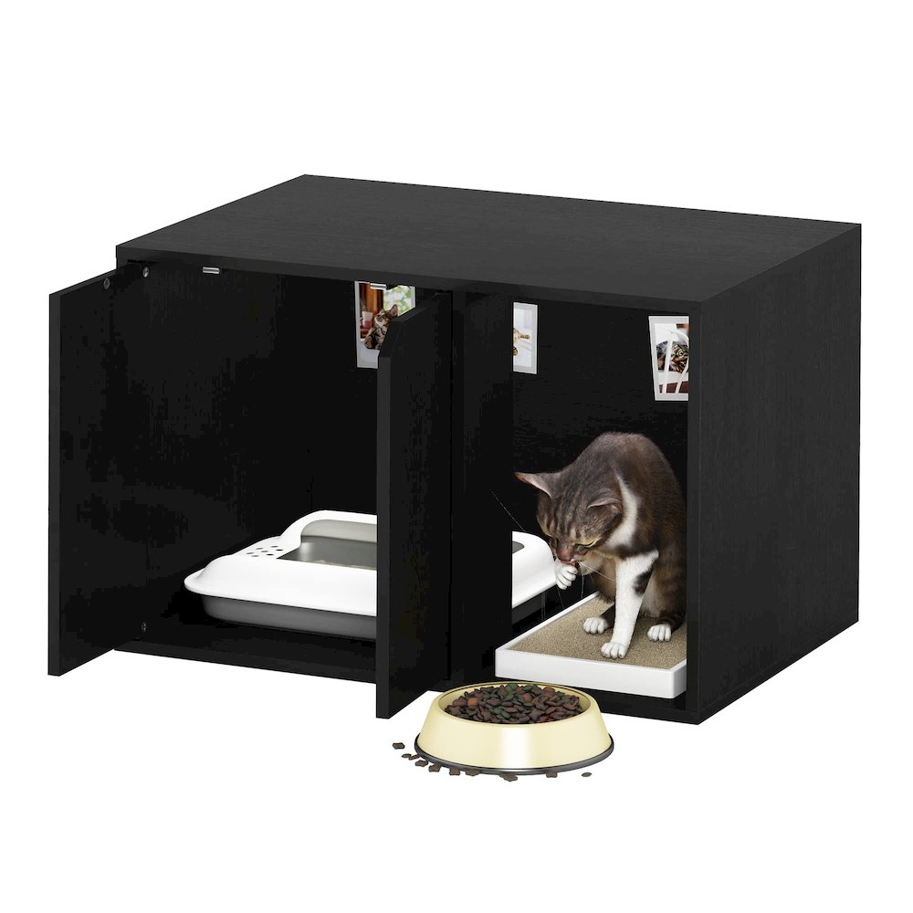 Furinno Peli Small End Table with Litter Box Enclosure, Americano. Picture 5