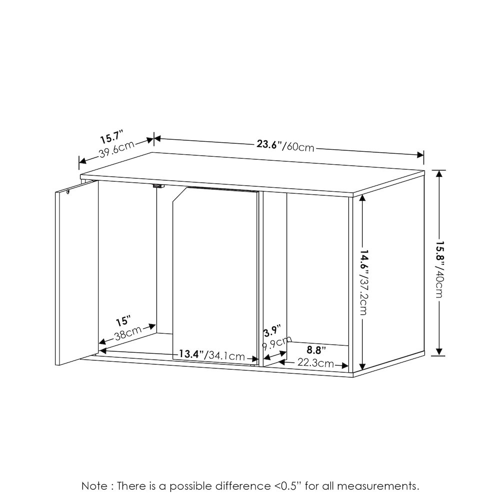 Furinno Peli Small End Table with Litter Box Enclosure, Americano. Picture 2