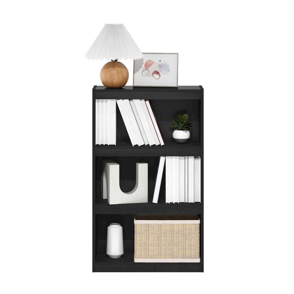 Furinno JAYA Enhanced Home 3-Tier Adjustable Shelf Bookcase, Blackwood. Picture 6