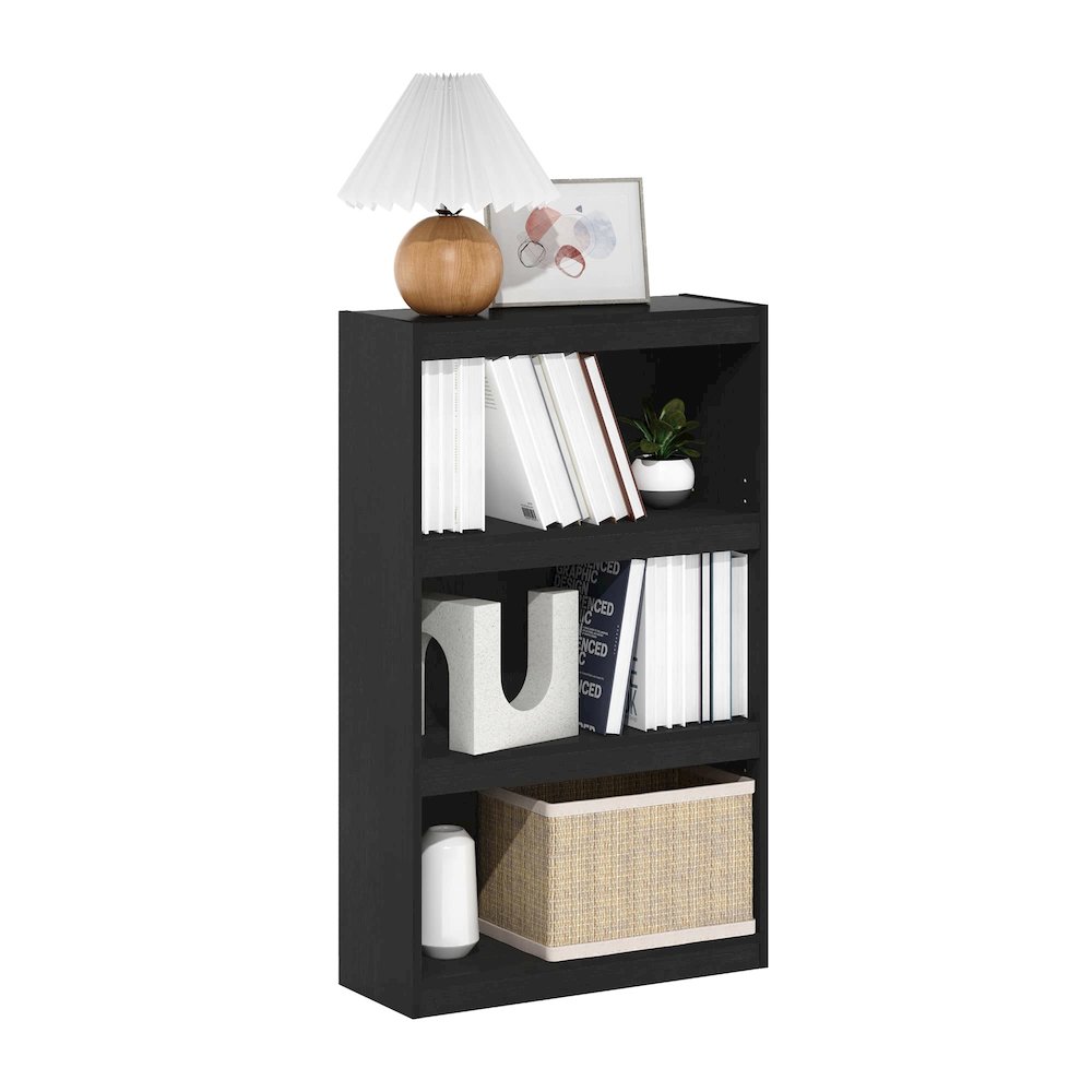 Furinno JAYA Enhanced Home 3-Tier Adjustable Shelf Bookcase, Blackwood. Picture 5