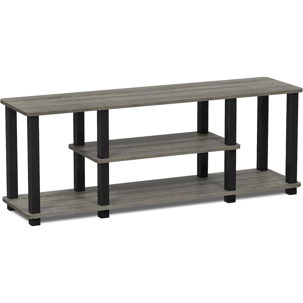 Elegant Grey 3-Tier TV Console,Open Storage, 50 Inch TV Stand for Living Room. Picture 1