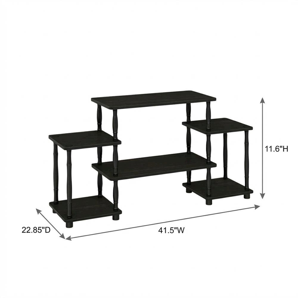 Espresso and Black Entertainment Center with Bamboo Tubes, Modern Design. Picture 7