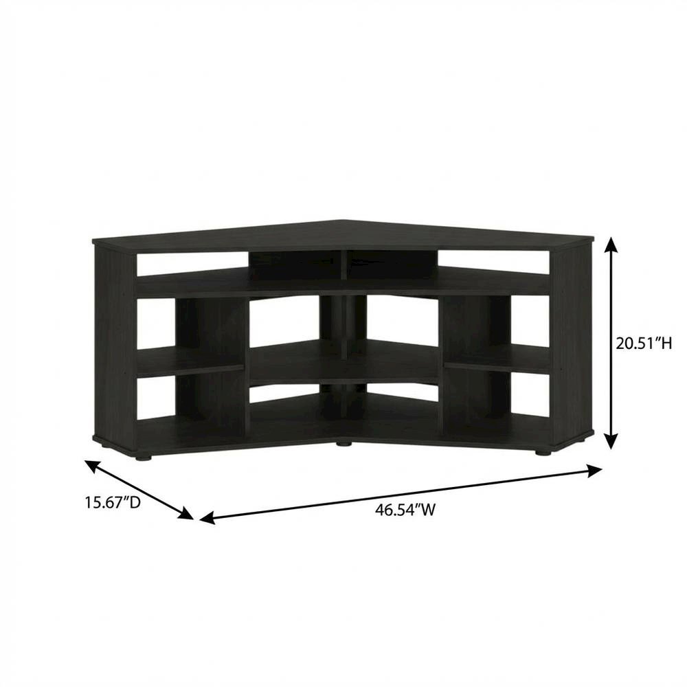 Brown corner TV stand, up to 55 inches, solid wood, walnut veneer finish. Picture 7