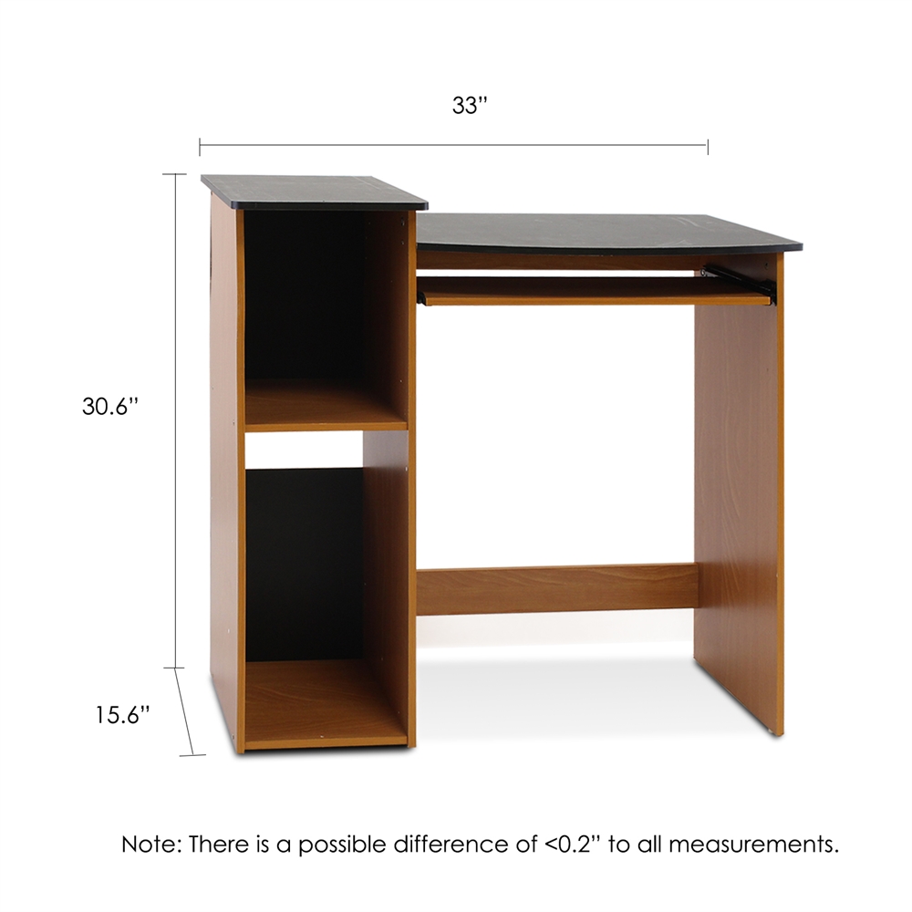 Econ Multipurpose Computer Writing Desk, Light Cherry/Black. Picture 2