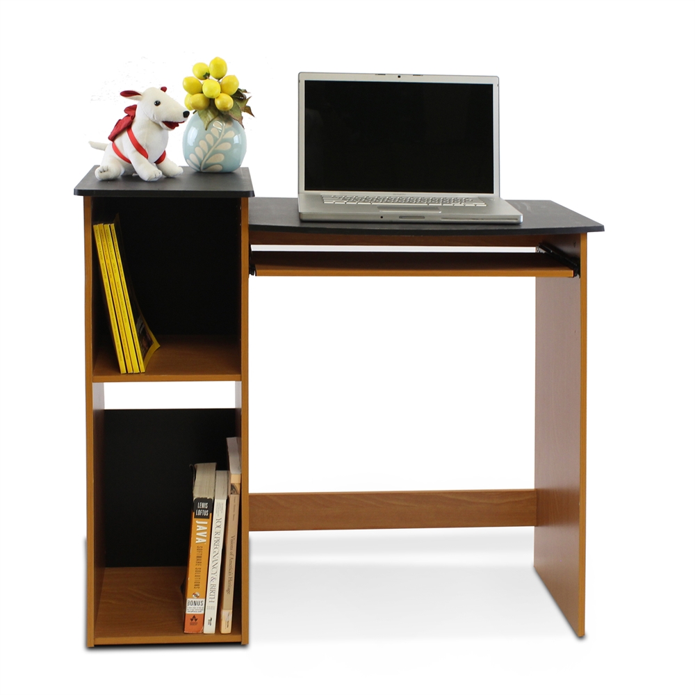Econ Multipurpose Computer Writing Desk, Light Cherry/Black. Picture 3