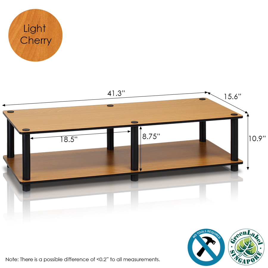 Just No Tools Wide TV Stand, Light Cherry w/Black Tube. Picture 2