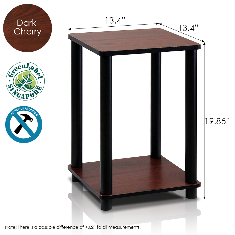 Turn-N-Tube End Table, Dark Cherry/Black. Picture 2