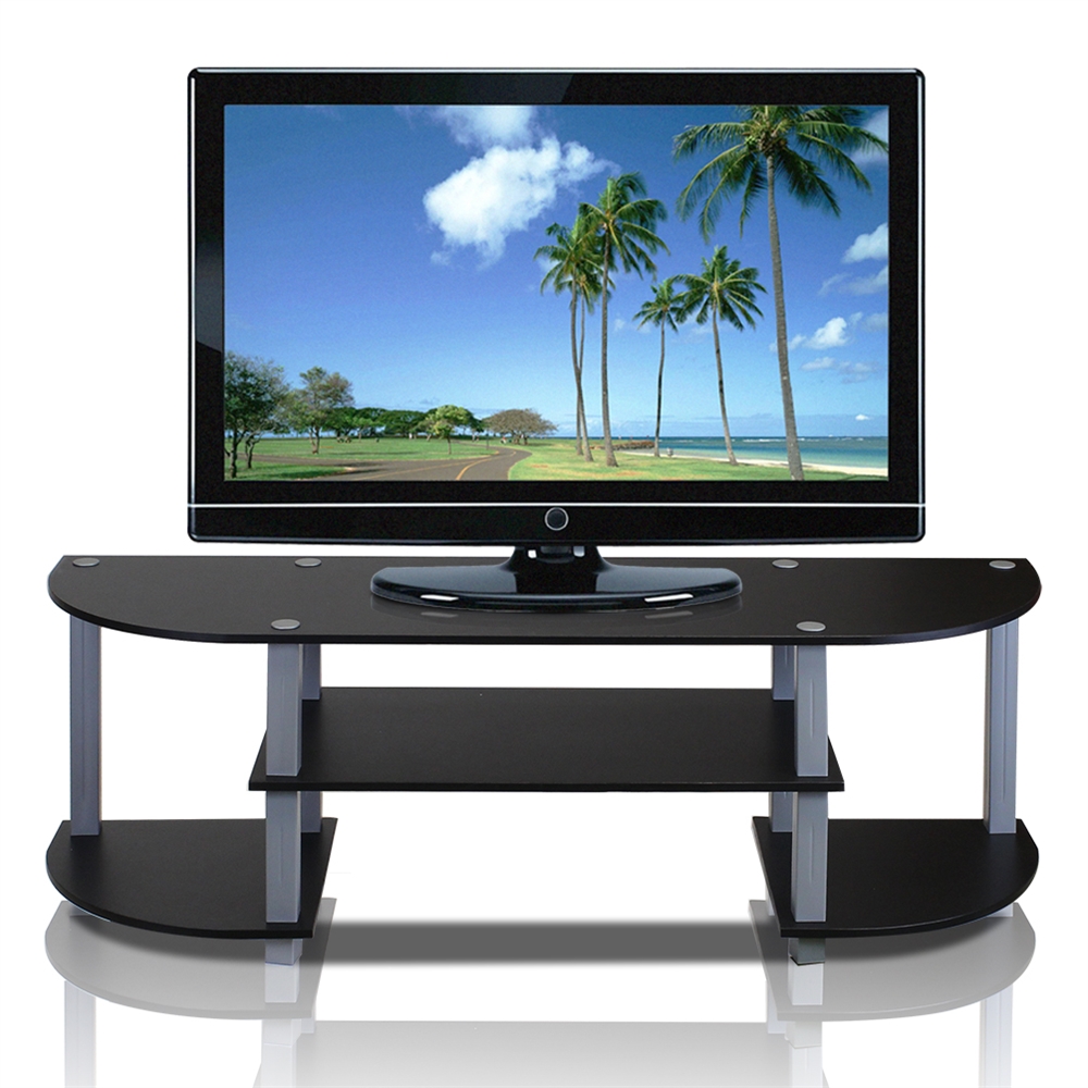 Turn-S-Tube Wide TV Entertainment Center, Black/Grey. Picture 1