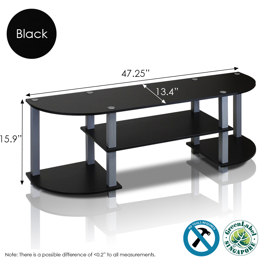 Turn-S-Tube Wide TV Entertainment Center, Black/Grey. Picture 2