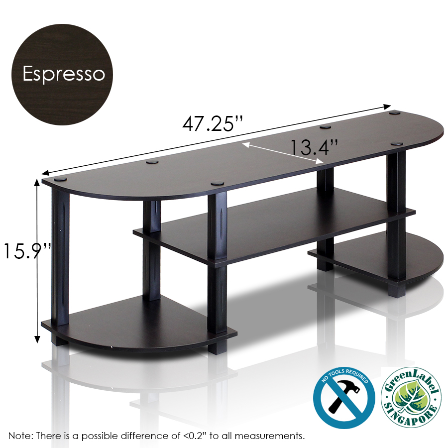 Turn-S-Tube Wide TV Entertainment Center, Espresso/Black. Picture 2