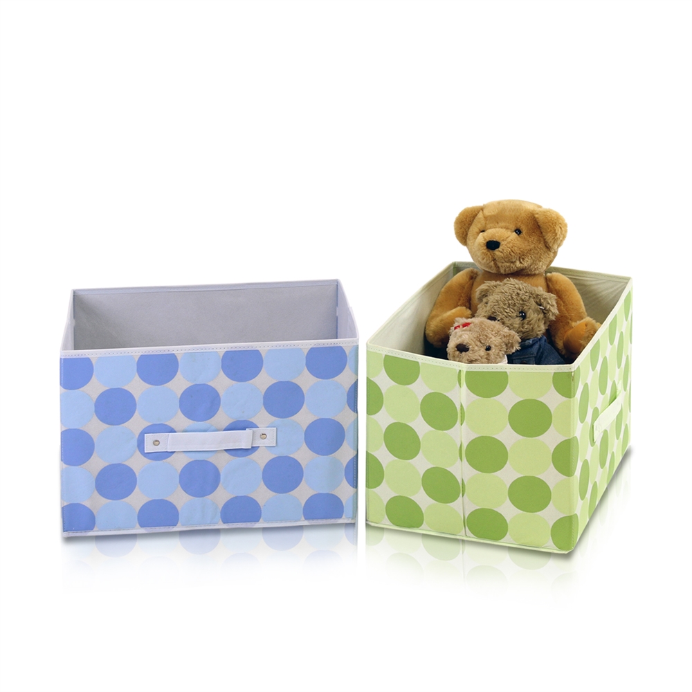 Laci  Dot Design Non-Woven Fabric Soft Storage Organizer, Blue. Picture 4