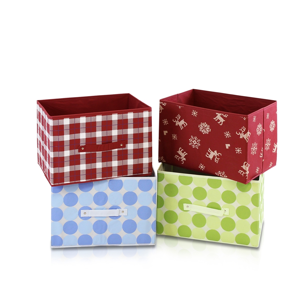 Laci  Dot Design Non-Woven Fabric Soft Storage Organizer, Blue. Picture 5